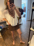 White Batwing Top