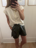 Cream Rolled Edge Sweater