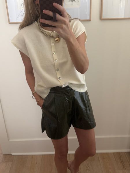 Cream Rolled Edge Sweater