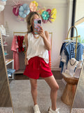 White Raw Edge Sleeveless Top