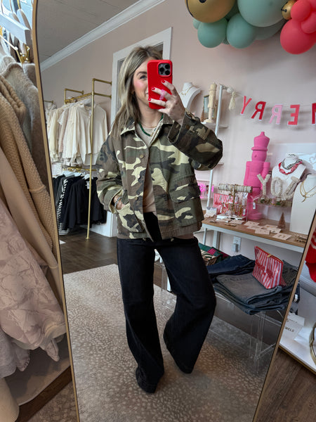 Camouflage printed jacket