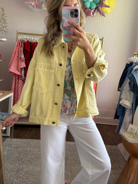 Creamy Lemon Back Pleat Jacket