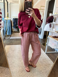 Cherry Plaid Patch Pocket Pants