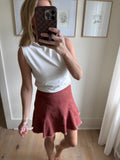 Denim Ruffle Mini Skort