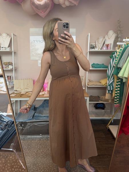 Knit Tank Midi Dress - Espresso