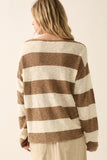 Taupe and Cream Striped Sweater