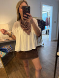 White Batwing Top