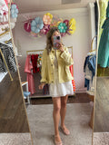 Creamy Lemon Back Pleat Jacket