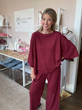 True Maroon Pants Set  - 2 pieces