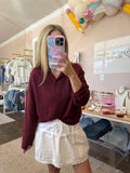 Maroon Light Weight Long Sleeve Cardigan