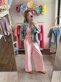 Soft Pink Sleeveless Top/Pants Set - 2pcs