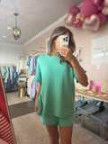 Mint Sweater Top and Shorts Set - 2pcs