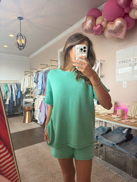 Mint Sweater Top and Shorts Set - 2pcs