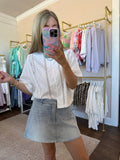 Lace Trim Button Up Top