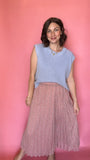 Mauve Pleated Midi Skirt