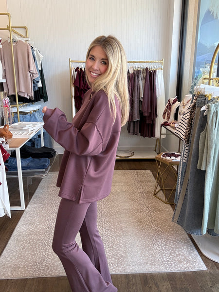 Cocoa Berry Flared Pants Set - 2 pcs