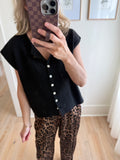 Black Rolled Edge Sweater