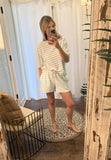 Baby Blue Textured Knit Shorts Set - SOLD AS SET