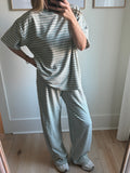 Mint Multi Stripe Pant Set