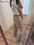 Sand Drawstring Wideleg Pants