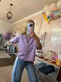 Orchid & Blue Short Sleeve Sweater