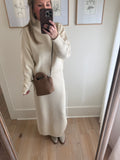 Cream Knit Maxi Skirt Set - 2 pcs