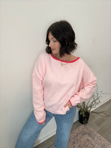 Contrast Boat Neck Sweater