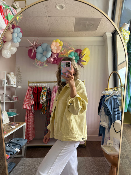 Creamy Lemon Back Pleat Jacket