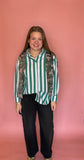 Oversized Stripe Button Down - Green