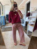 Cherry Plaid Patch Pocket Pants