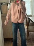 Woven Sherpa Vest - Pink