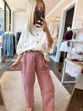 Cherry Plaid Patch Pocket Pants