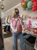 Pink quilted vest