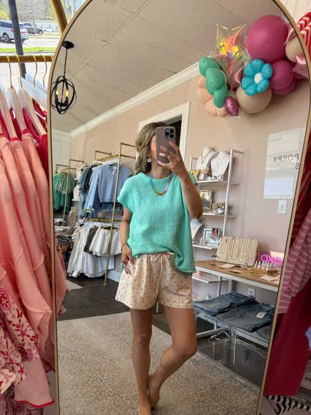 Cream and Black Polka Dot Shorts
