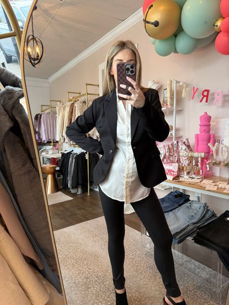 Satin shirt with collar - cream