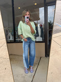 Mint & Blue Striped Tee