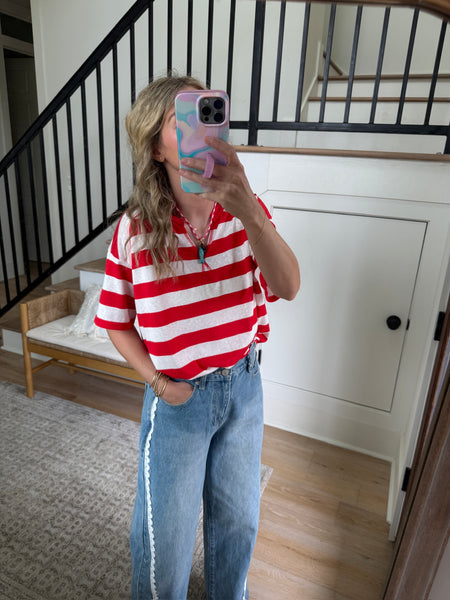 Cherry Notch Knit Top