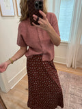 Burlwood & Blue Ditsy Floral Maxi Skirt