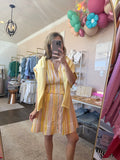 Yellow Watercolor Stripe Dress