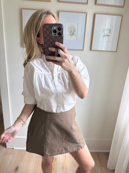 White Puff Sleeve Blouse