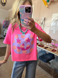 Polka Dot Jack-O-Lantern Crop Tee