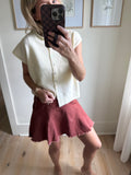Denim Ruffle Mini Skort