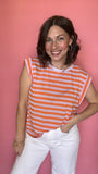 Orange Stripe Muscle Top