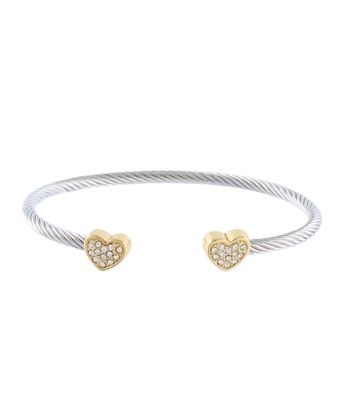 Pave Heart Cable Cuff *BIRTHDAY FLASH SALE*