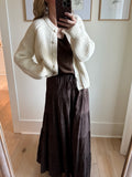 Stepped Hem Hammered Satin Top