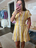Yellow Watercolor Stripe Dress