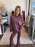Cocoa Berry Flared Pants Set - 2 pcs