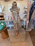 Sand Leopard Midi Dress