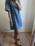 Denim Half-zip Mini Dress