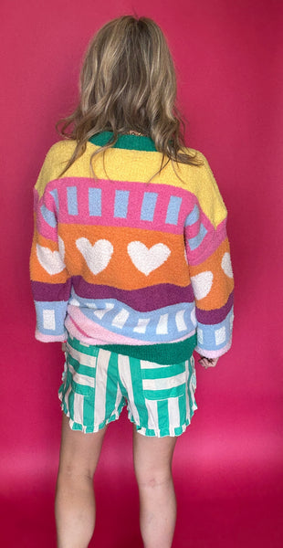 Ruffle Detail Stripe Shorts